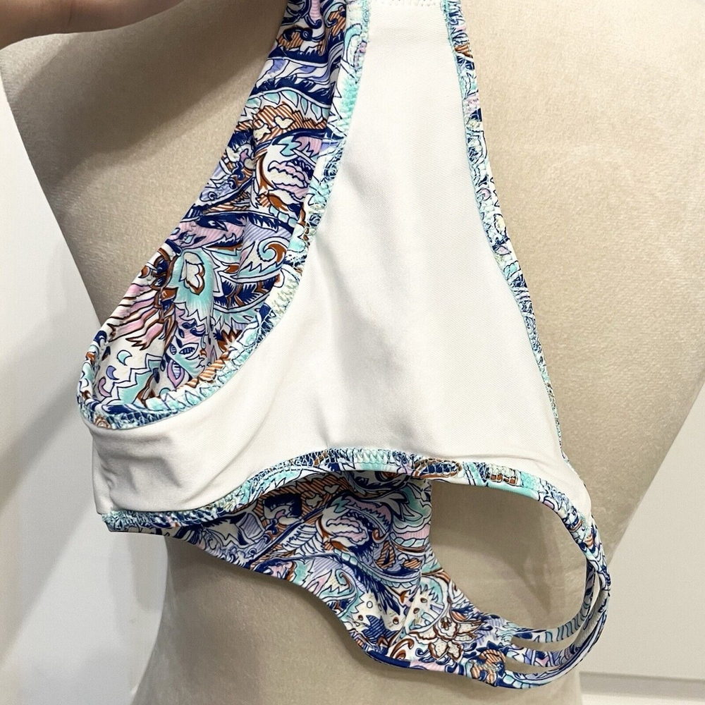 Victoria Secrets Bikini Set- 34B Padded Top- Small Bottom- Blue Purple Paisley - Picture 11 of 13
